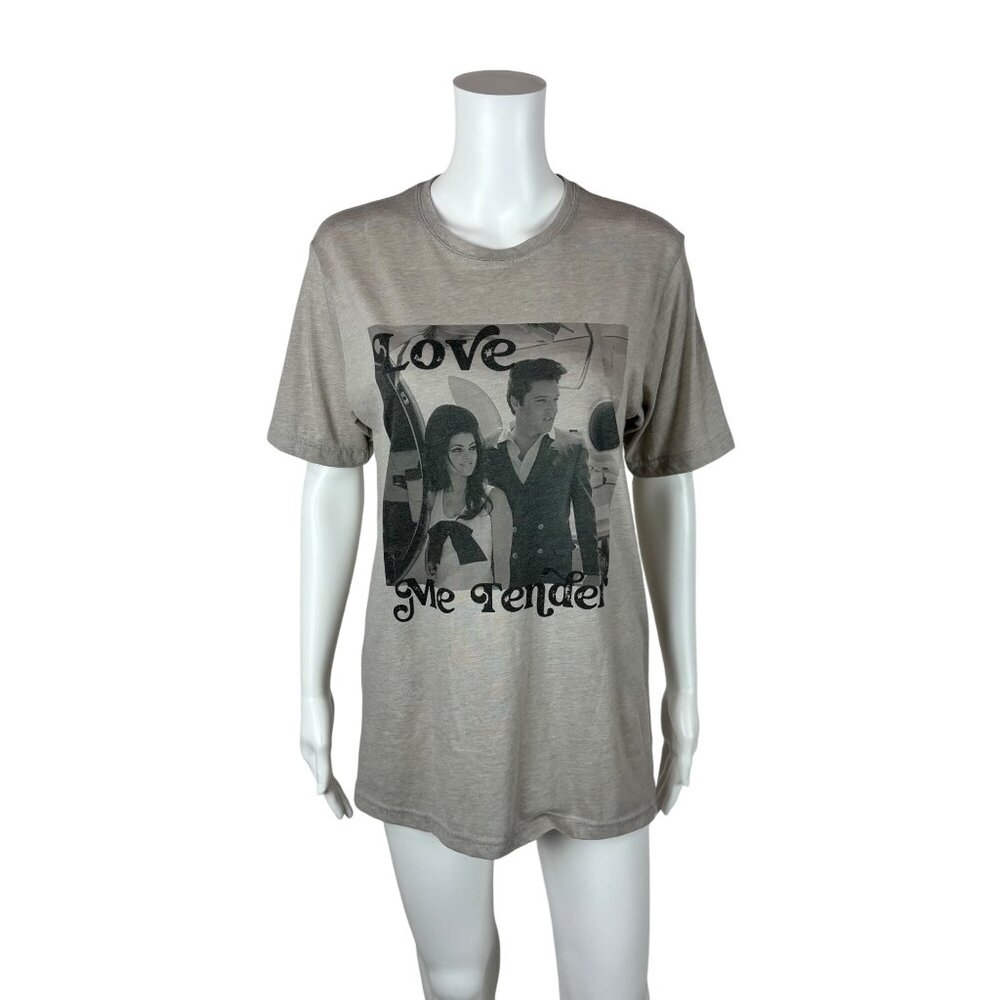 Elvis Prescilla Presley Tee Womens Medium Love Me Tender Graphic Shirt - Picture 8 of 8
